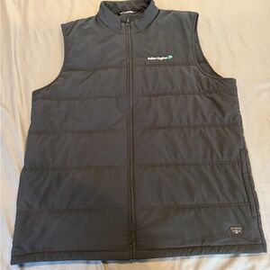 Travis Mathew Black Full Zip Lightweight Vest Men Custom Embroidery